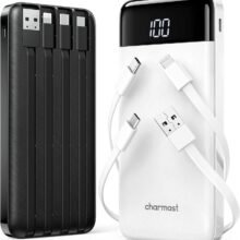 2 Packs Portable Chargers with Built in Cables,