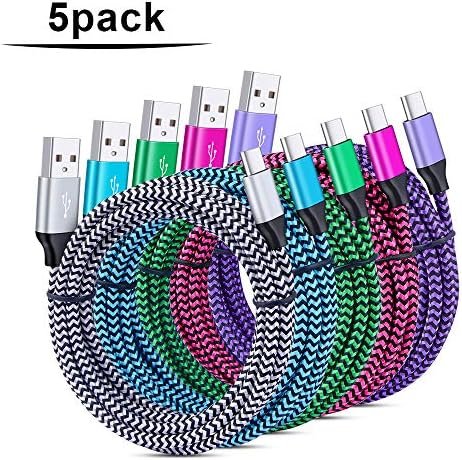 C Charger Cable Fast Charging 5Pack 6Ft Type USB C