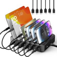 Charging Station for Multiple Devices,65W 6 Port