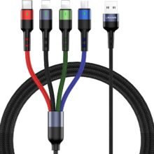 Multi Charging Cable USAMS 2Pack 4FT 4 in 1 Nylon