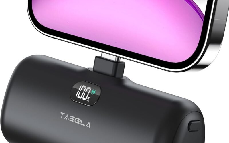 Taegila Portable Phone Charger for iPhone, 5000mAh