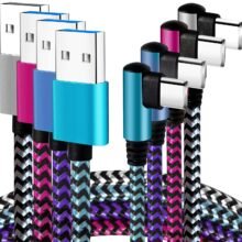 Teeind USB C Angle Cord: [90 Degree/6ft/4Pack]