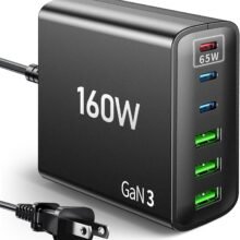 USB C Fast Charger Block: 160W GaN Charger 6 Port