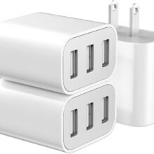 USB Wall Charger, 3 Pack 3-Port USB Charger Block