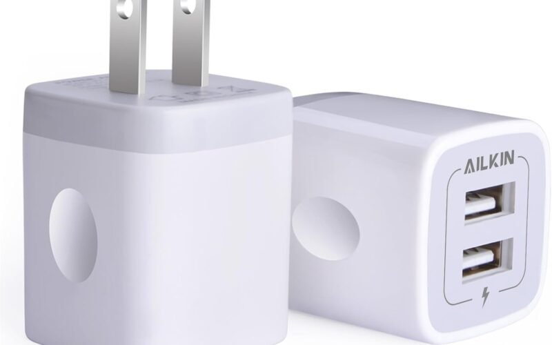 USB Wall Charger, Charger Adapter, AILKIN 2-Pack