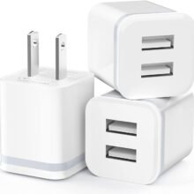 USB Wall Charger, LUOATIP 3-Pack 2.1A/5V Dual Port