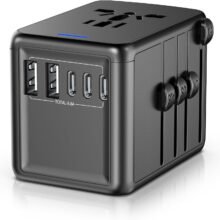 Universal Travel Adapter Offers 5.8A 3X 3.0A USB-C