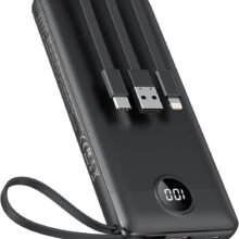 VEEKTOMX Portable Charger with Built-in Cables,