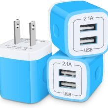 Wall Charger Block, USB Wall Plug, 3 Pack Double