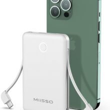 miisso 6000mah Card Size Built in Cables Power