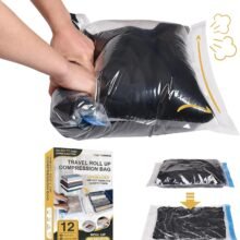 12 Hand Roll Up Compression Travel Bags-Space