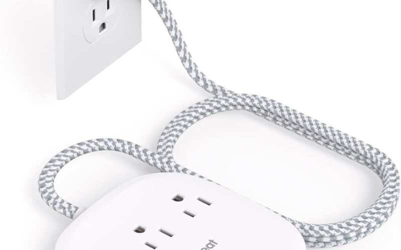 Flat Plug Power Strip, 5ft Ultra Flat Extension